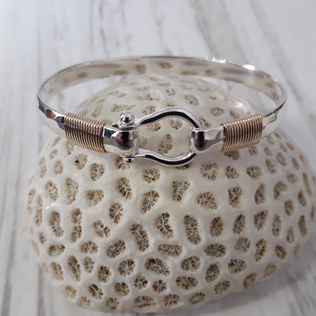 3mm Silver/Gold Hook Bracelet | St. John Bracelet Company - Hook Bracelets