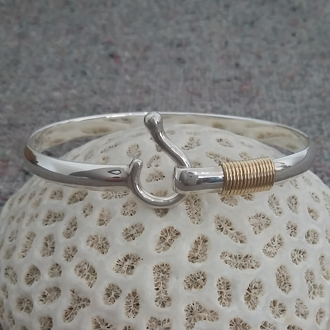 4mm Two Tone J Hook Bracelet  St. John Bracelet Company - Hook Bracelets